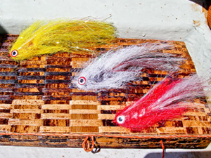 A selection of flies for fishing pike-on-the-fly