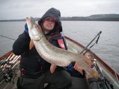 Warren Dyson with his personal best lure caught pike from Chew at 23lbs 12ozs.
