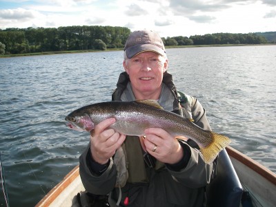 Barry Hawyes with a cracking Chew Rainbow taken on a dry fly
