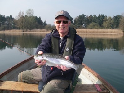 Barry Hawyes with silver rainbow off Moreton Bank