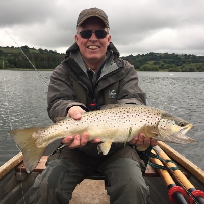 Barry Hawyes with his amazing 5lb 2oz Blagdon Brown trout